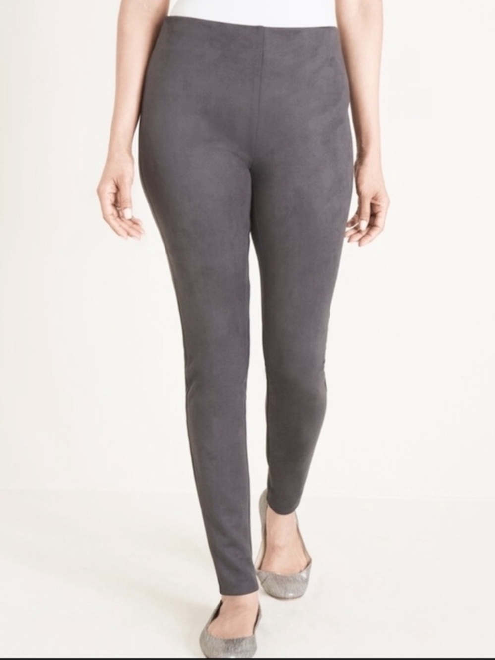 NWT Chico’s Faux-Suede Gray Leggings